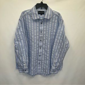Detailed Button Up Adult XXL Mens Multicolor Long Sleeve 100% Cotton Shirt